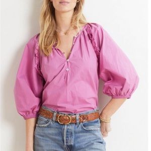 Cleobella Jess Azalea Purple Puff Sleeve Peasant Blouse Women’s